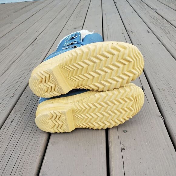 Vintage 90s y2k Sorel Manitou Blue Leather Waterproof Winter Snow Duck Boots 6 - Picture 6 of 8